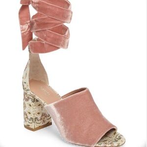 Lewit Liliana Ankle Wrap Velvet Sandal